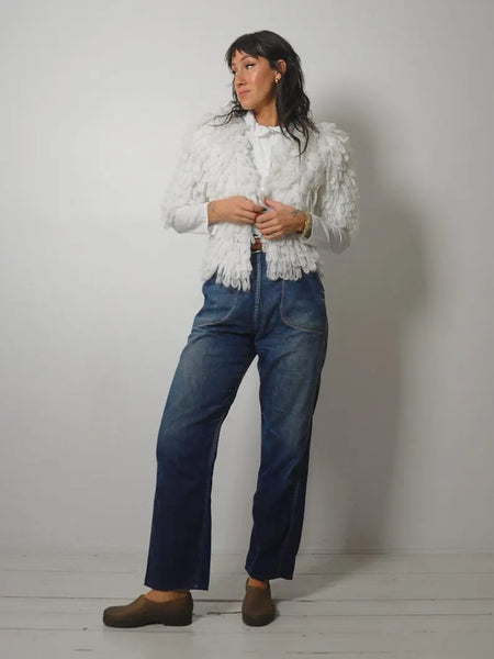 1980's Shaggy Cropped Cardigan