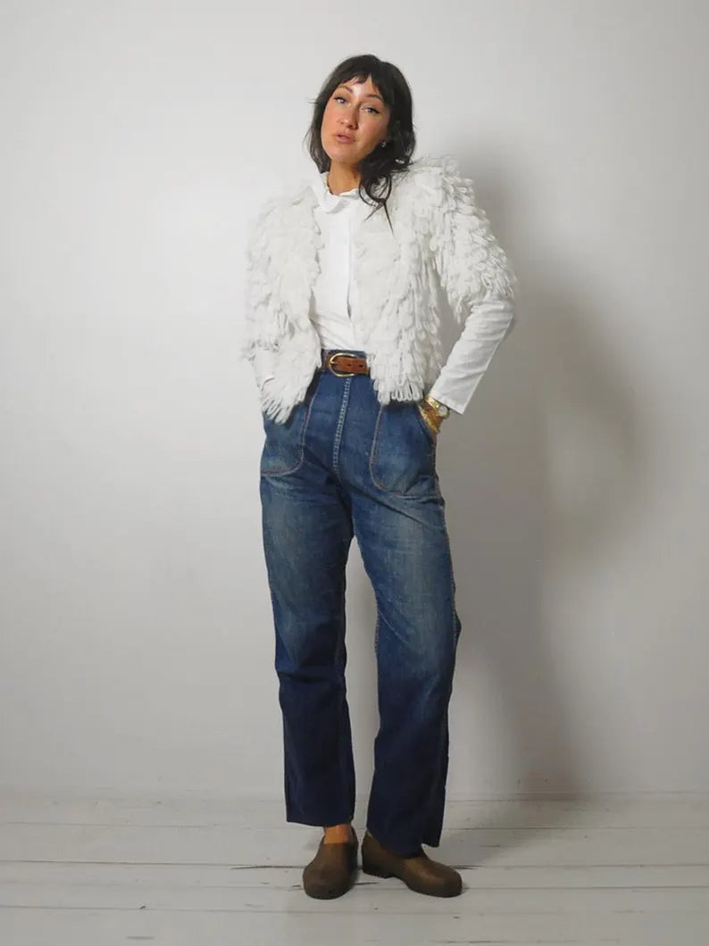 1980's Shaggy Cropped Cardigan