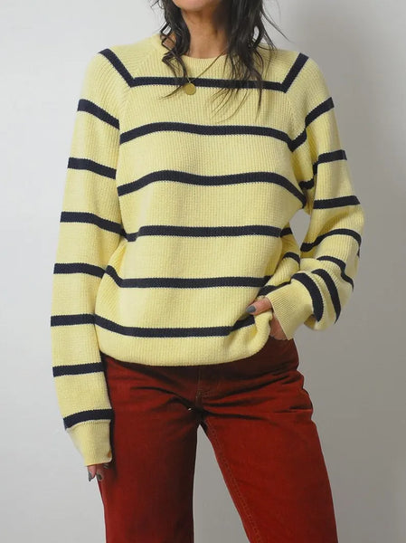 LL Bean Ribbed Striped Sweater