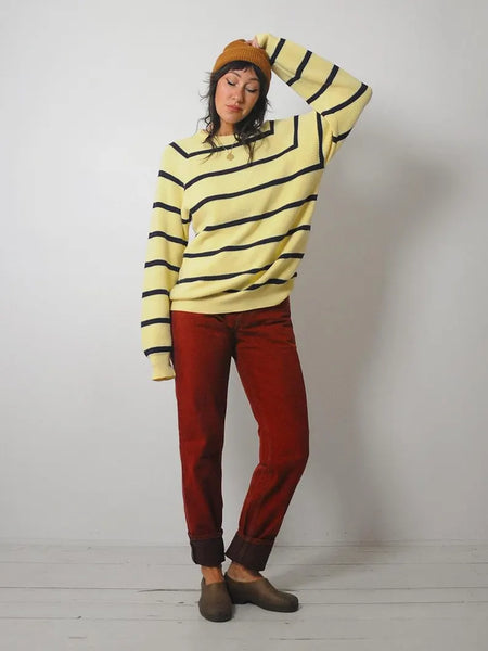LL Bean Ribbed Striped Sweater