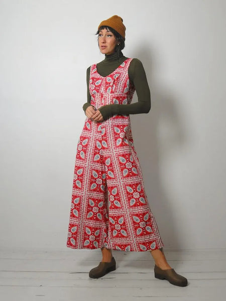 70's Wide Leg Bandana Jumpsuit