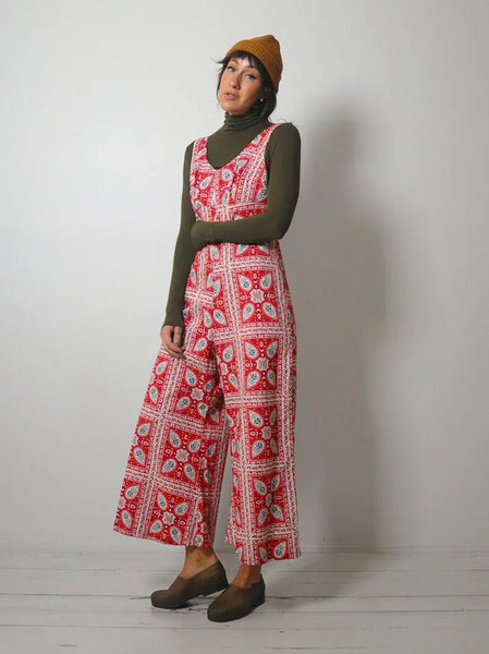 70's Wide Leg Bandana Jumpsuit