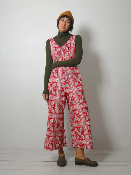 70's Wide Leg Bandana Jumpsuit