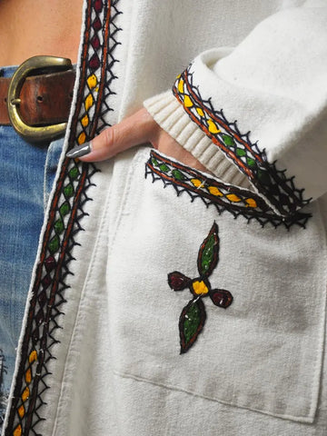1970's Muslin Embroidered Duster Coat