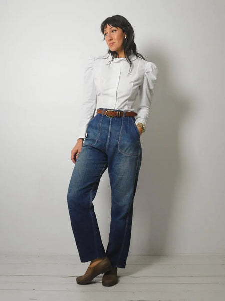 1980's Levi's Puff Shoulder Blouse