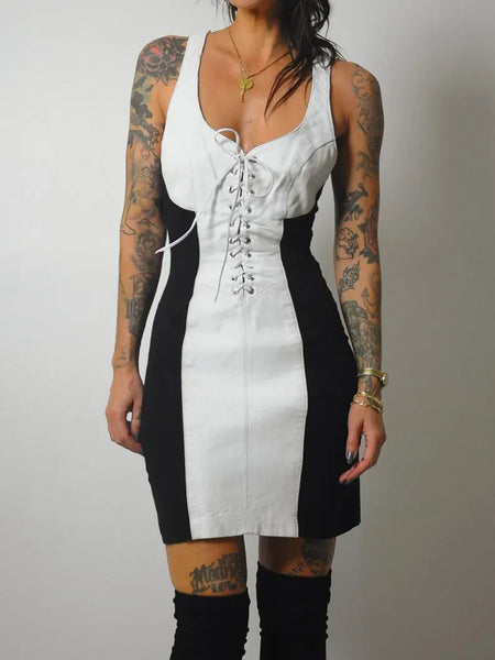 1980's Leather Corset Dress