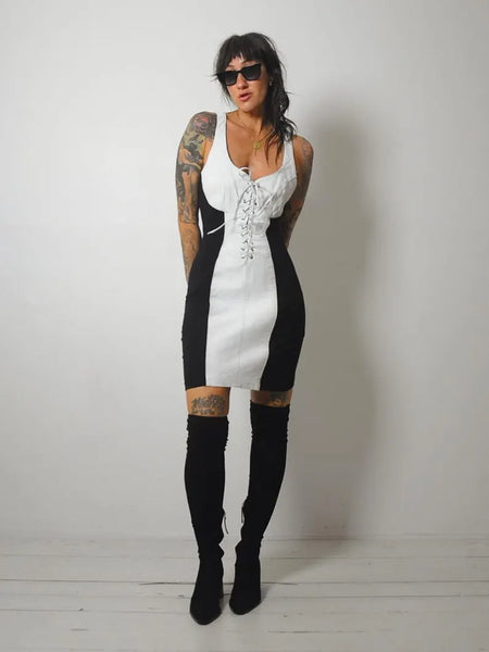 1980's Leather Corset Dress