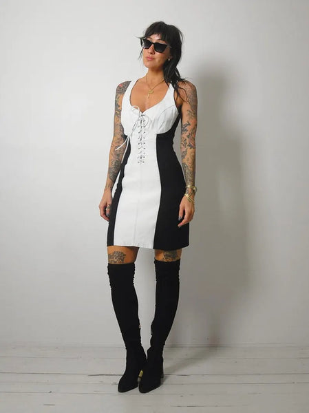 1980's Leather Corset Dress