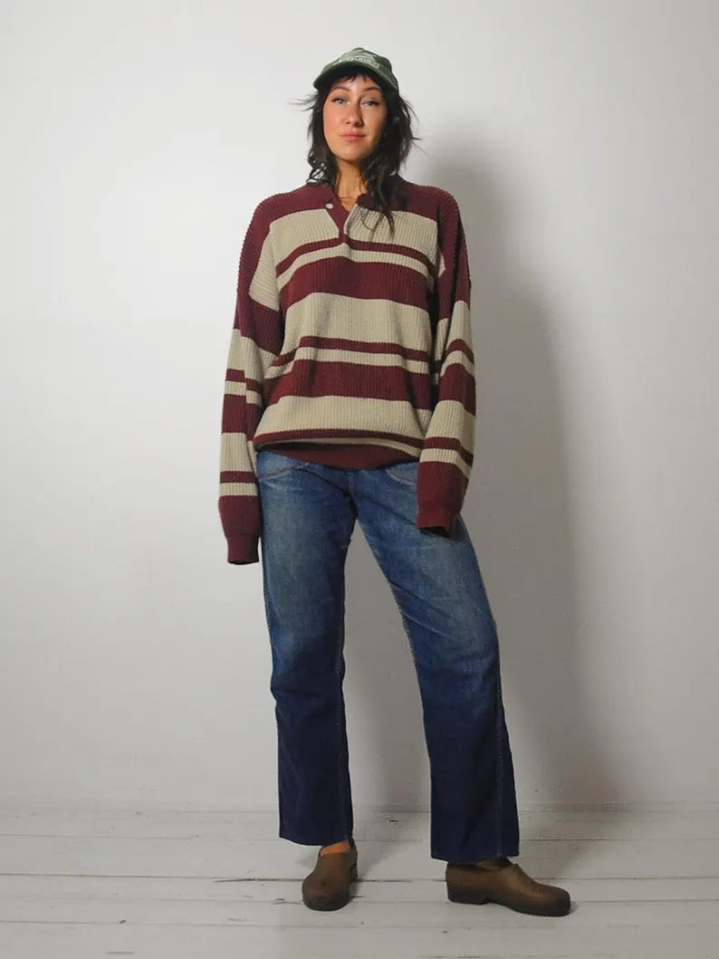 1980's Oversized Striped Sweater