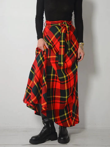 1970's Wool Stewart Plaid Skirt