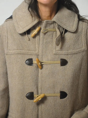 1970's Oatmeal Wool Duffle Peacoat