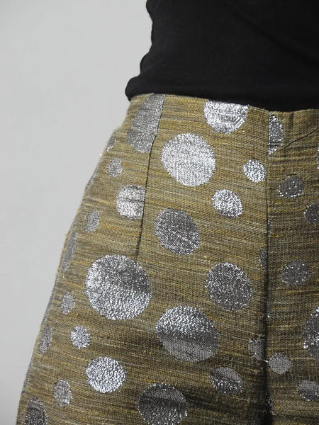 1980's Silver Polka Dot Cigarette Pants