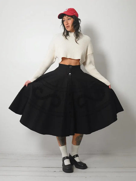 1950's Wool Felt Circle Skirt