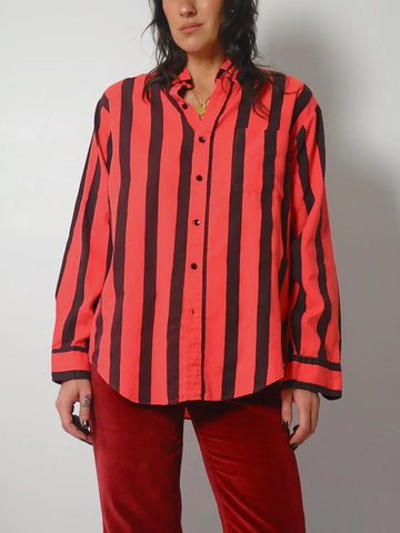 1980's Red Striped Shirt
