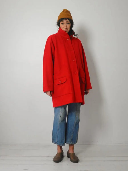 1980's Red Woolrich Duffle Coat