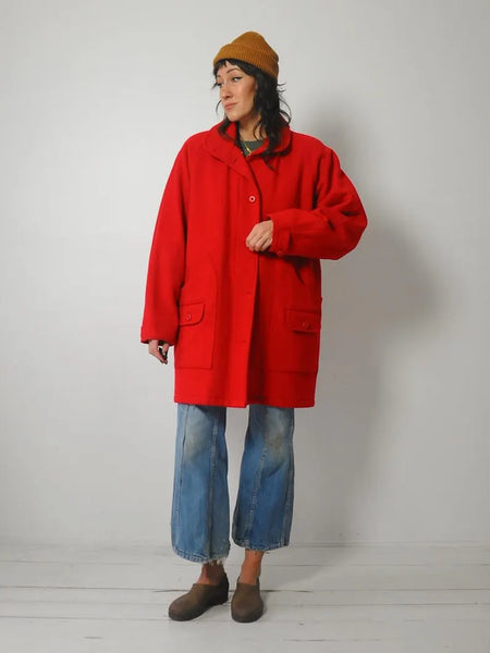 1980's Red Woolrich Duffle Coat