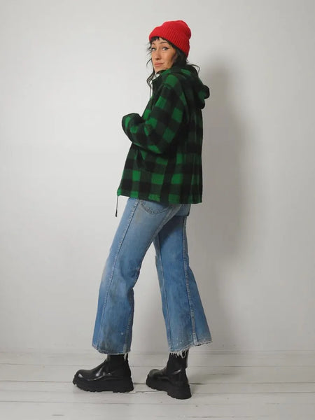 1970's Green Plaid Wool Jacket