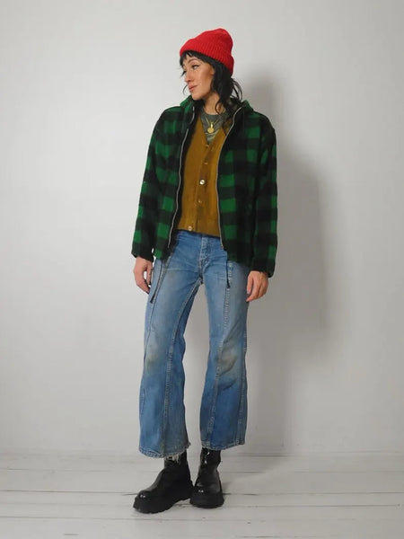 1970's Green Plaid Wool Jacket