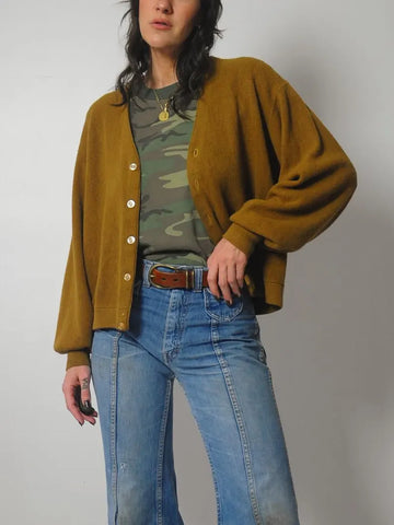 1970's Ochre Slouchy Cardigan