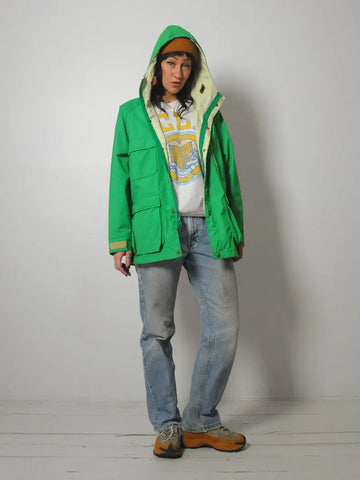 1980's Woolrich Kelly Green Parka