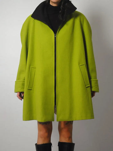 1980's Lime Wool Tent Coat