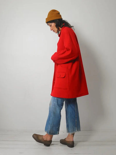 1980's Red Woolrich Duffle Coat