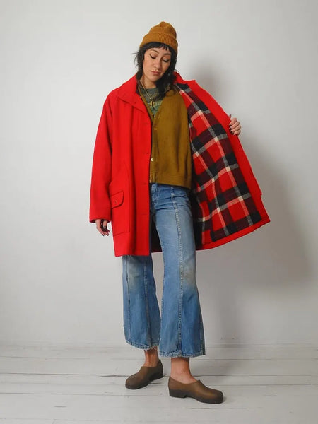 1980's Red Woolrich Duffle Coat