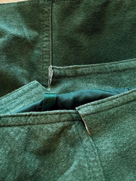1980's Forest Green Suede Skirt