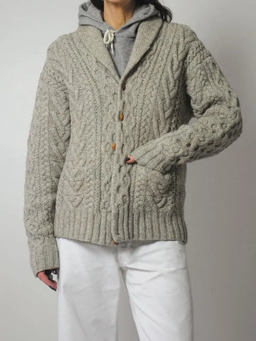 1980's Oatmeal Fisherman's Wool Cardigan