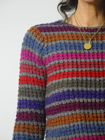 1980's Textured Rainbow Stripe Sweater