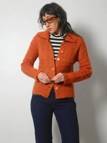 1960's Rust Mohair Cardigan