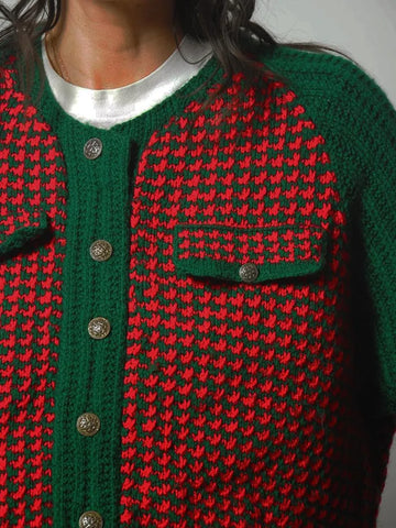 1980's Handknit Houndstooth Sweater