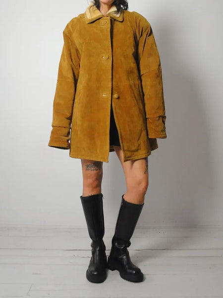 90's Suede Sherpa Coat