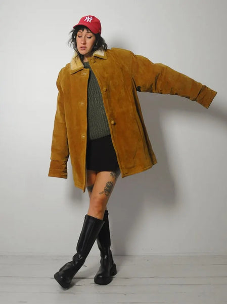 90's Suede Sherpa Coat