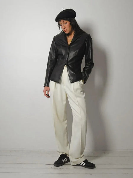 Fitted Black Leather Jacket