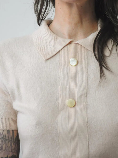 1950's Blush Cropped Sweater