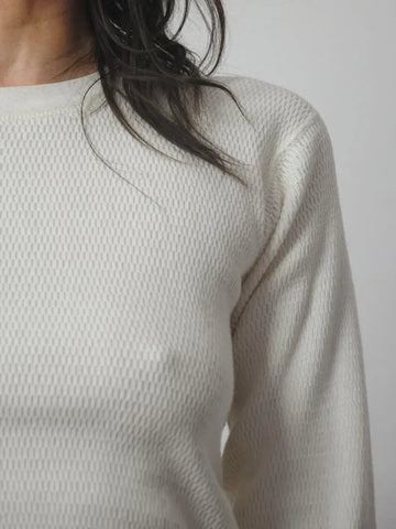 1970's Ivory Waffle Knit Thermal