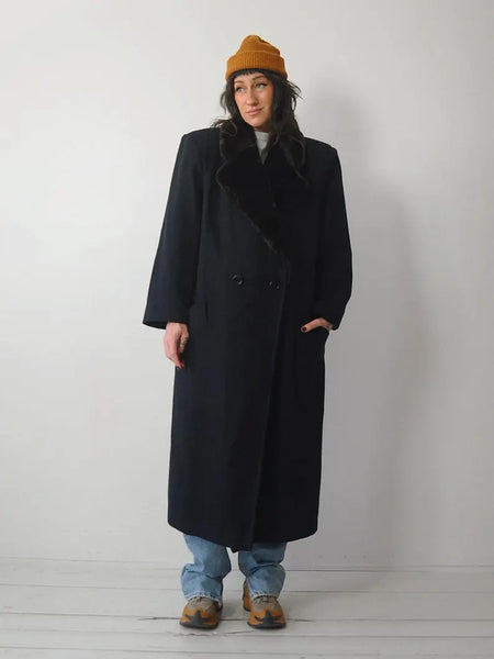 1980's Navy Wool Menswear Coat