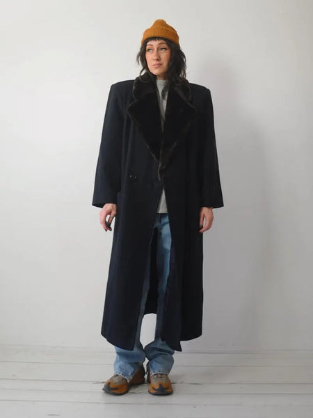 1980's Navy Wool Menswear Coat