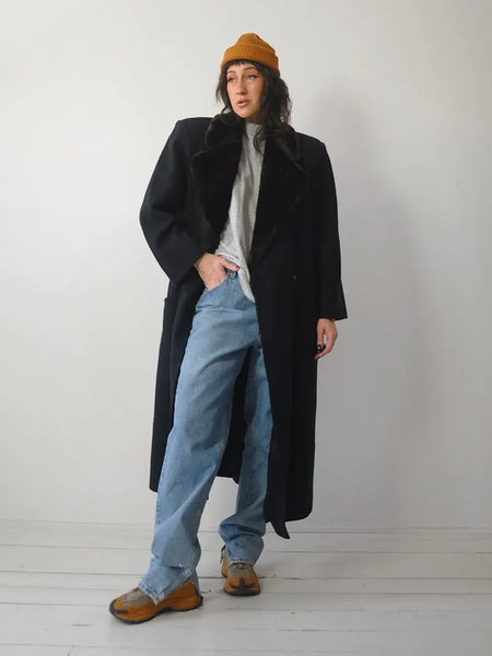1980's Navy Wool Menswear Coat