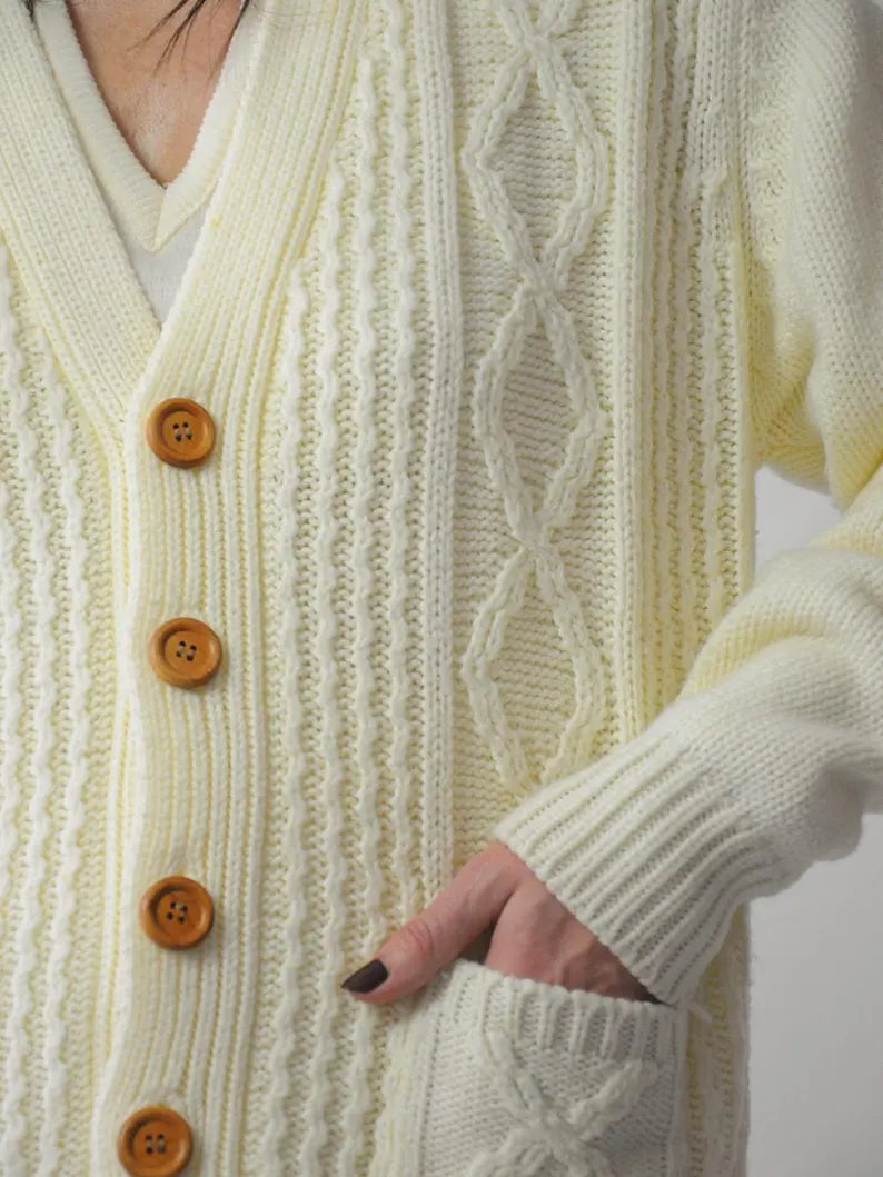 1980's Fisherman's Knit Cardigan