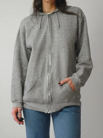 1980's Zip Up Gray Hoodie