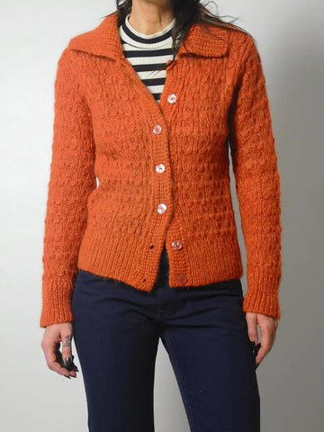 1960's Rust Mohair Cardigan