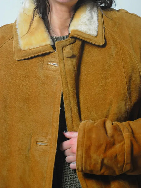 90's Suede Sherpa Coat