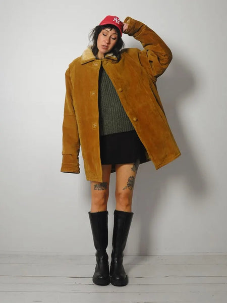 90's Suede Sherpa Coat