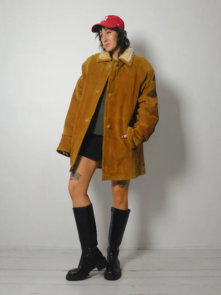 90's Suede Sherpa Coat