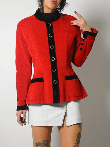 80's Karl Lagerfeld Velvet Trim Blazer