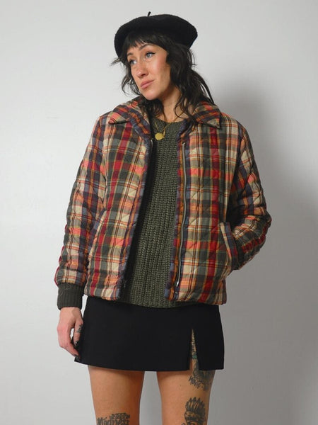 1970's Plaid Quilted Jacket