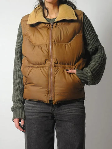 70's Camel Down Puffer Vest