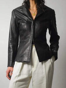 Fitted Black Leather Jacket